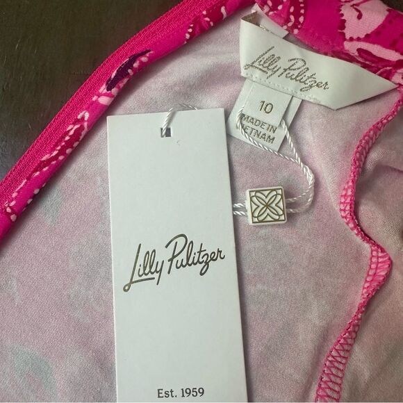 Lilly Pulitzer Pink, Wisteria V-Neck Dress. - Picture 2 of 8